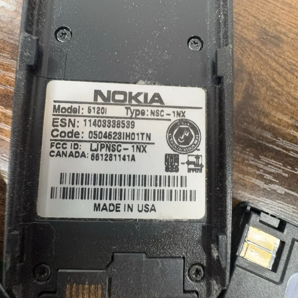 Nokia 5120i Black Cell Phone WORKS. Complete.